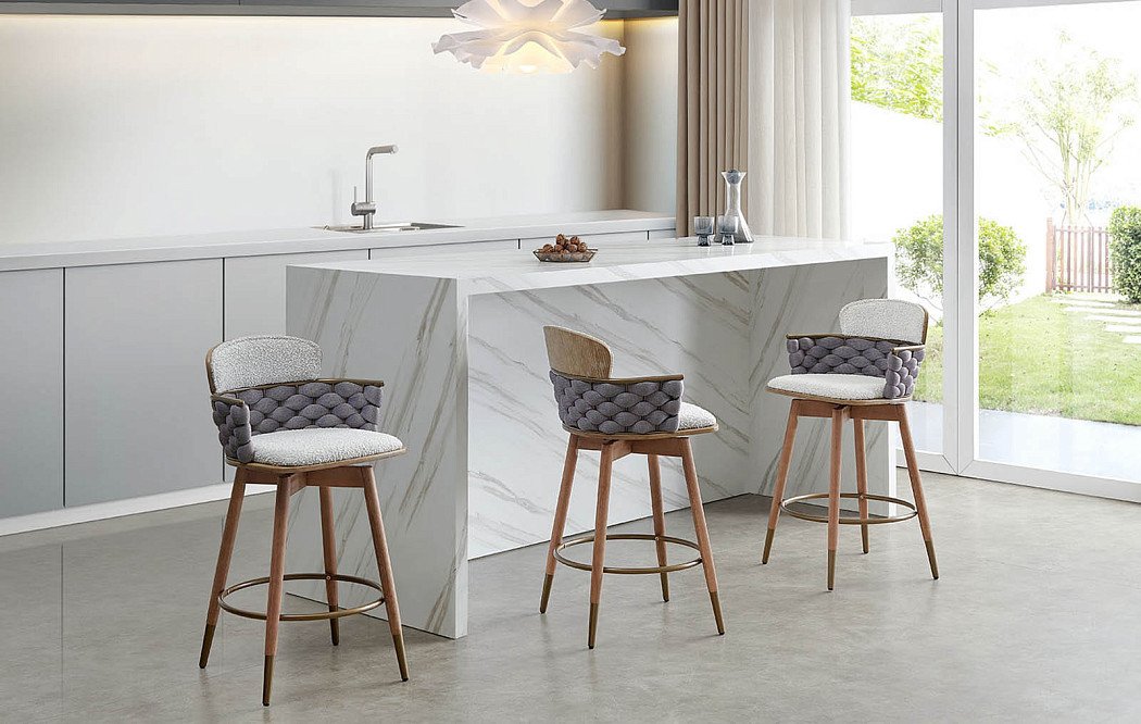 Стул барный Vanda (76), белый/серый - фото 2