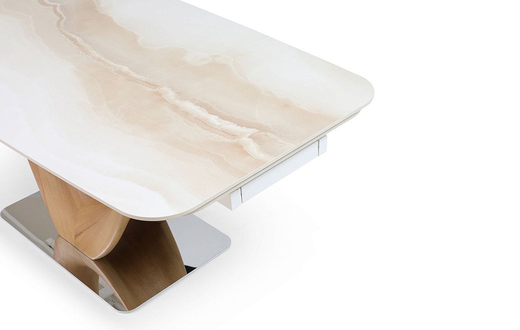 Стол раскладной Rimini Ceramic 160-240, бежевая керамика/ясень - фото 9