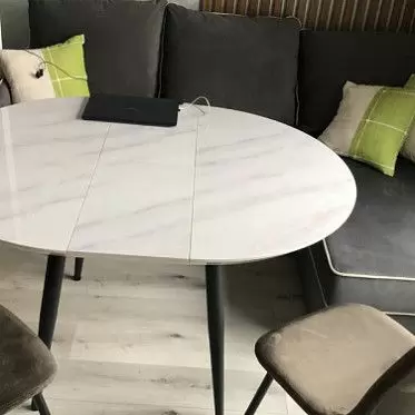 Стол раскладной Leticia 100-130, мраморный рисунок/черный 1635254737951.jpg