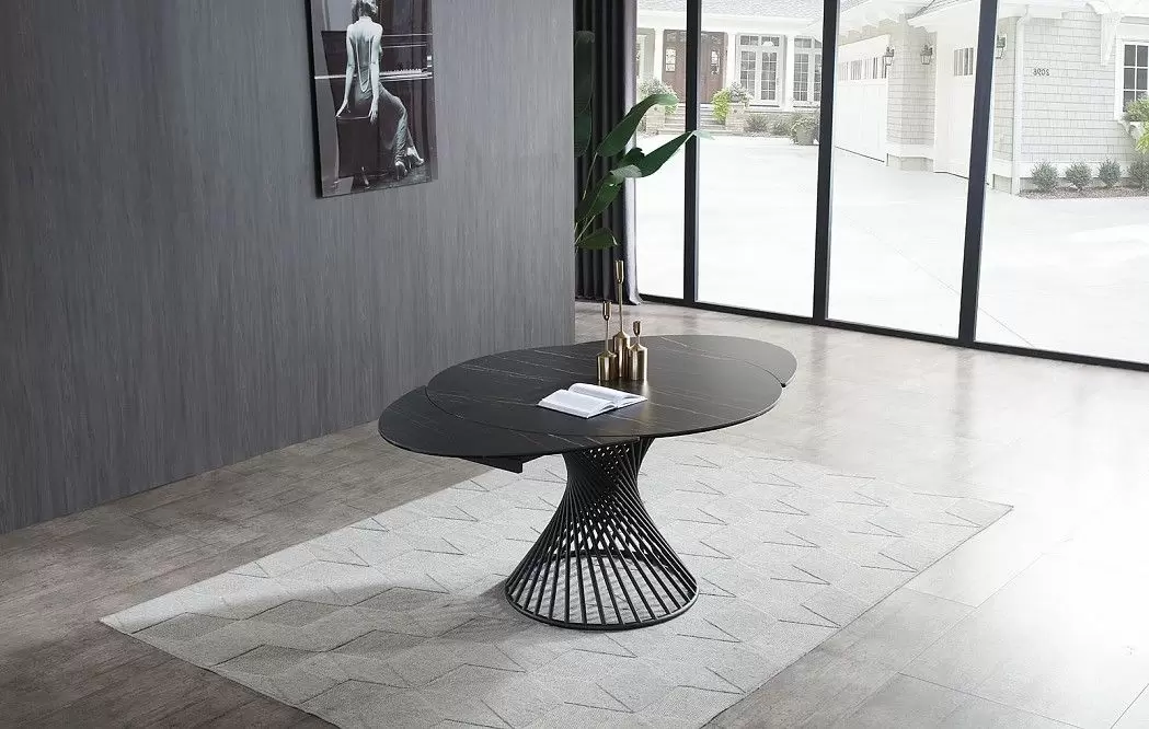 Стол раскладной Tornado 120-180, темная керамика/черный - фото 5