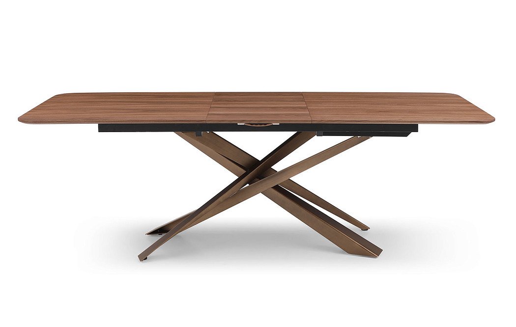 Стол раскладной Esmeralda 160-200, орех/бронза - фото 5