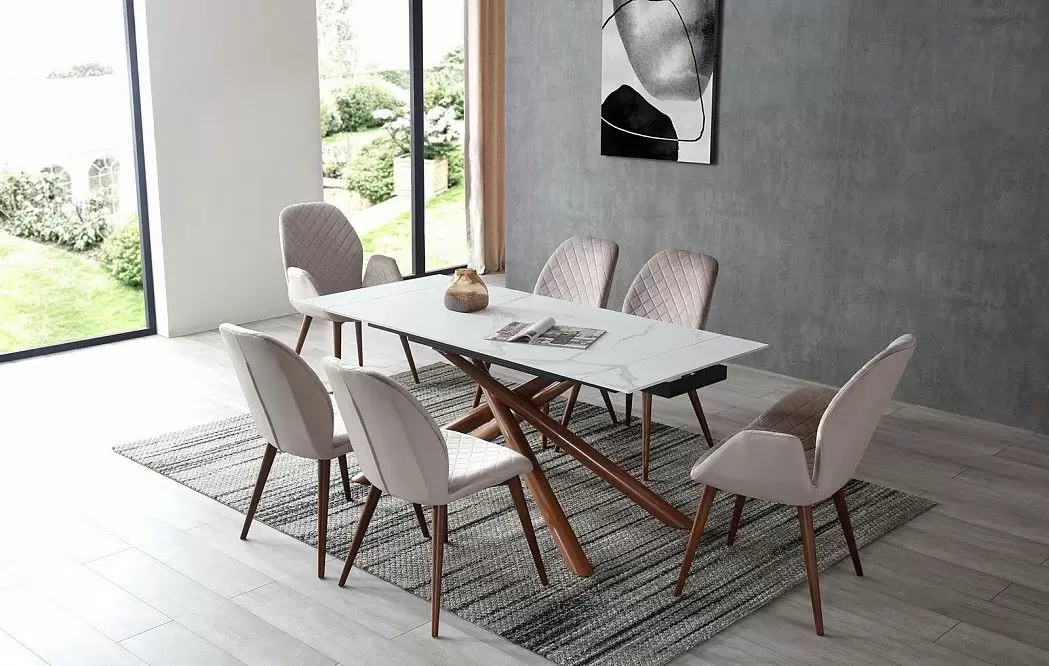 Стул Berta, бежевый/орех - фото 24