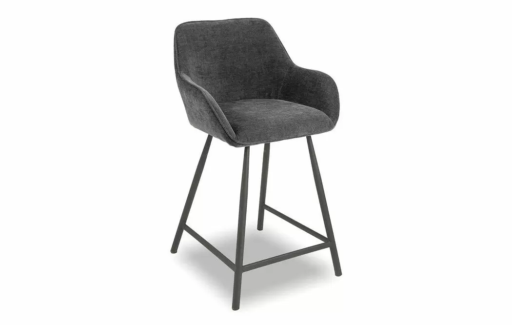 Стул полубарный Edwin, темно-серый/черный