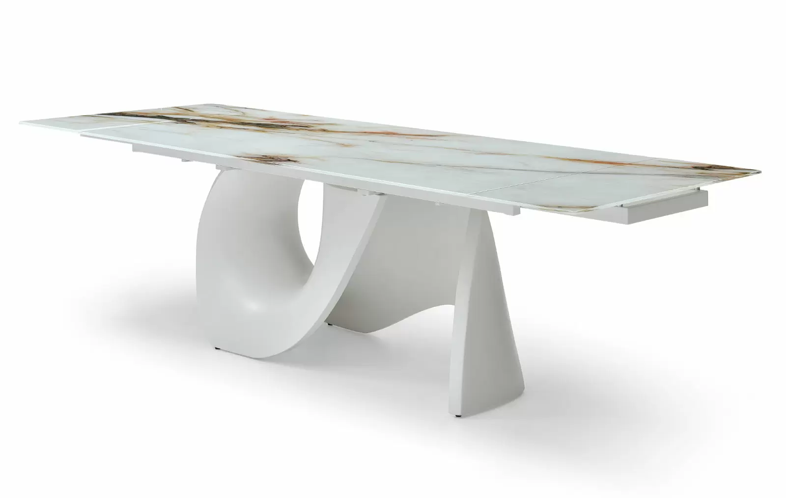 Стол раскладной Julia 180-260, стекло 3D/белый