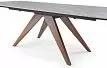 Стол раскладной Valencia 160-240, серая керамика/орех