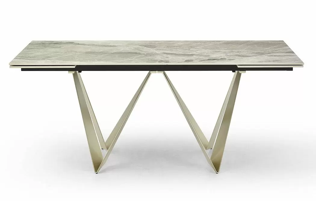 Стол раскладной Wilhelm 180-260, серая керамика/шампань - фото 7