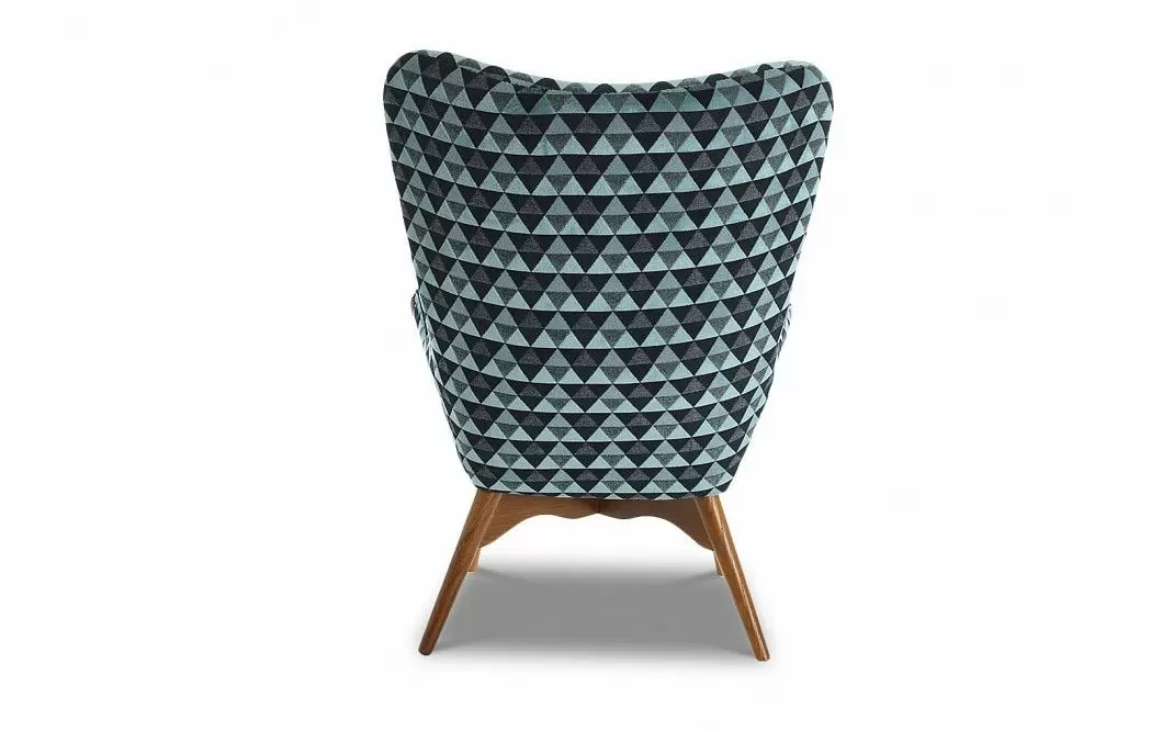 Кресло с оттоманкой Contour, голубой принт/коричневый - фото 7