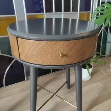 Тумба прикроватная Paula, дуб/темно-серый