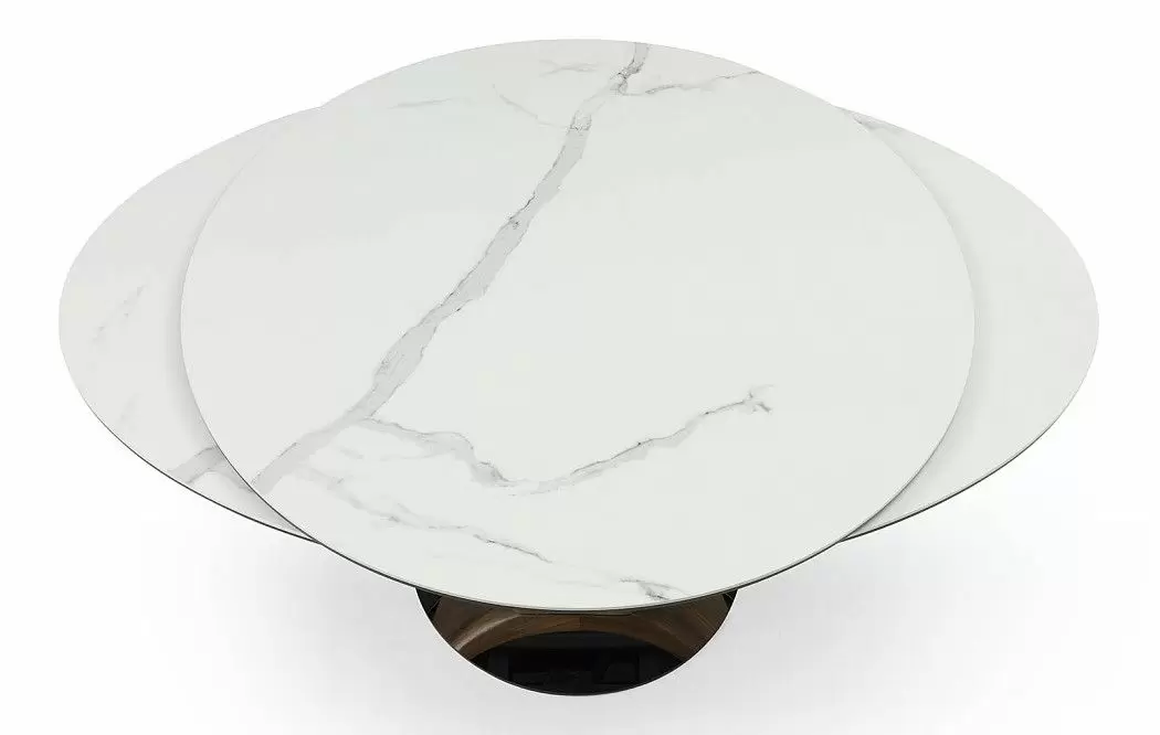 Стол раскладной Triumph 120-180, белая керамика/орех - фото 11