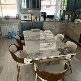 Стол раскладной Parma 180-280, керамика "каррарский мрамор"