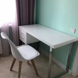 Стол письменный Poesy, орех/хром