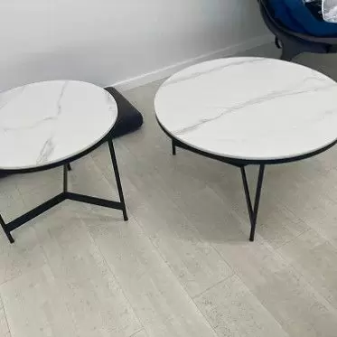 Набор из 2-х столов журнальных Fabio, белая керамика