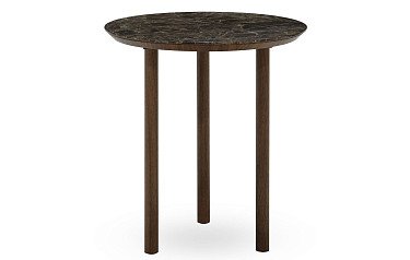 Стол журнальный Candy (45), мраморное стекло/орех