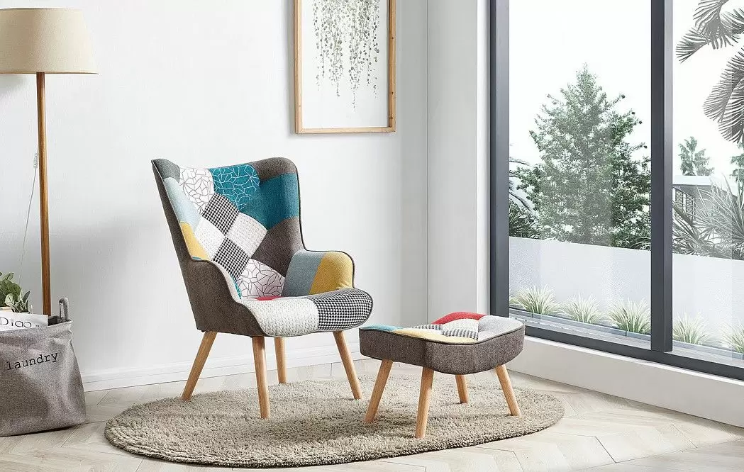 Кресло Hygge, пэчворк/натуральный - фото 2