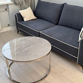 Набор из 2-х столов журнальных Nocturne, серая керамика/серебро