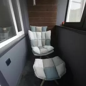 Оттоманка в стиле Husk, серый