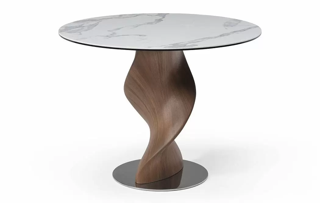 Стол Niagara 100, белая керамика/орех