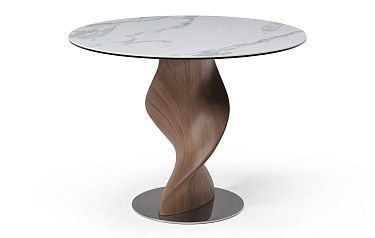 Стол Niagara 100, белая керамика/орех