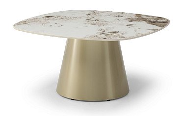 Стол журнальный Antonia (90), шампань/керамика