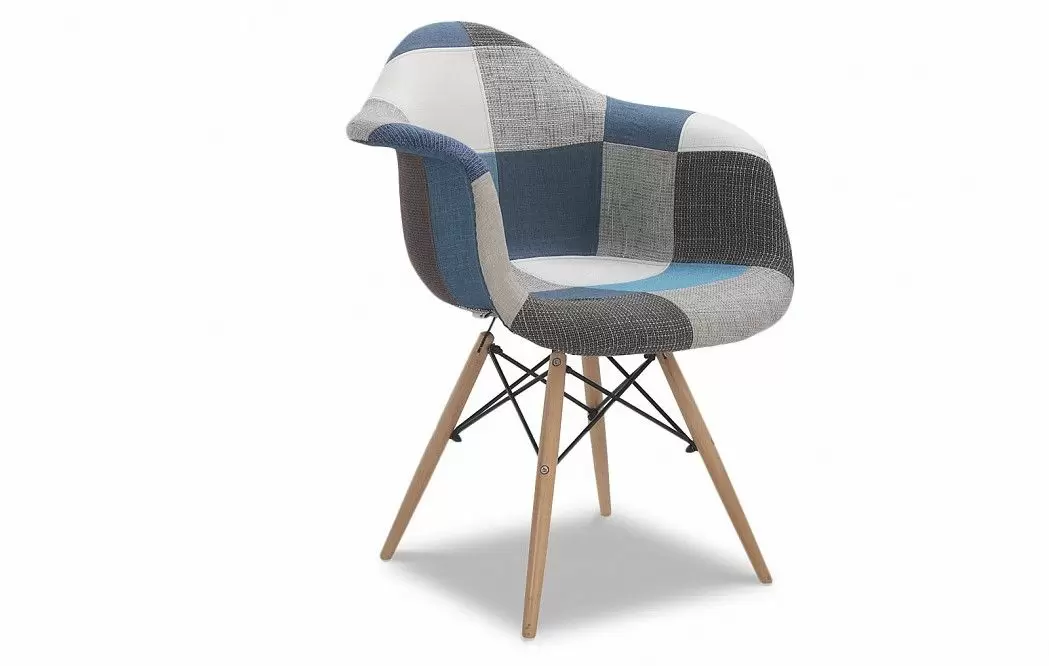 Стул Aura (в стиле Eames), синий пэчворк
