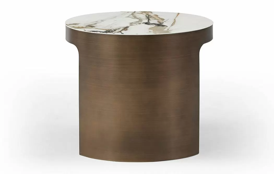 Стол журнальный Como (58), белая керамика/бронза - фото 5