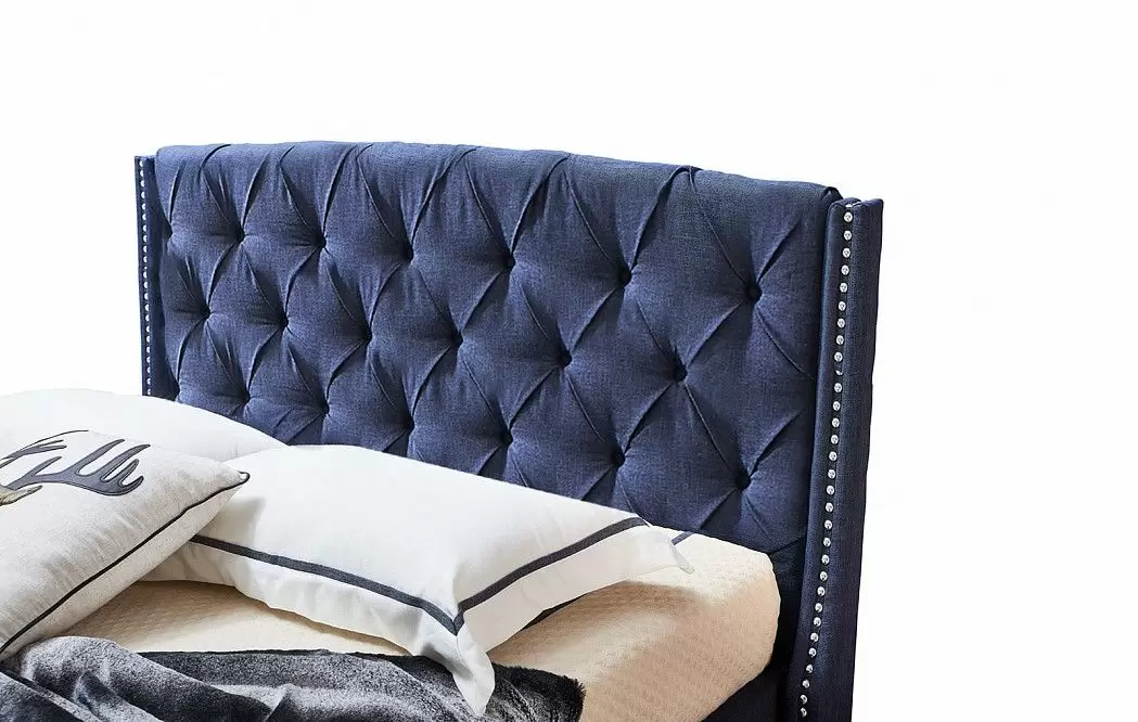 Кровать Evita Grand 180x200, темно-синий - фото 4