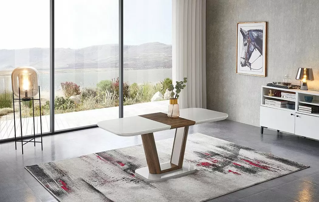 Стол раскладной Ester 160-200, бежевый/коричневый - фото 9