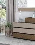 Комод Top (63/120) 4 ящика, серо-бежевый/орех/графит