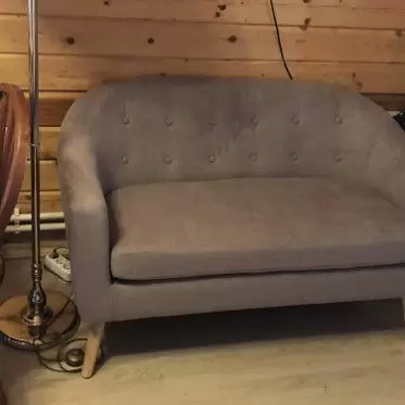 Диван Florence 2-х местный, серо-бежевый/натуральный