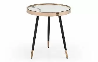 Стол журнальный Carla (46), белая керамика/розовое золото