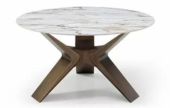 Стол Daniella 140, белая керамика/бронза