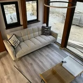 Диван-кровать Madrid, желтый/золотые ножки