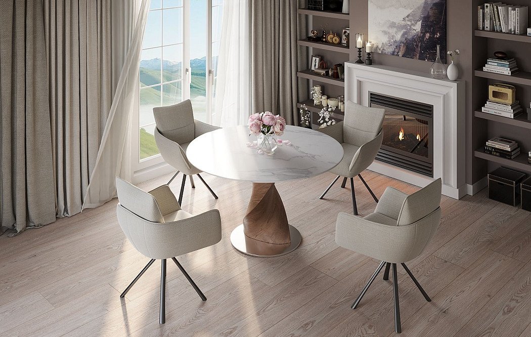 Стол Niagara 100, белая керамика/орех - фото 5