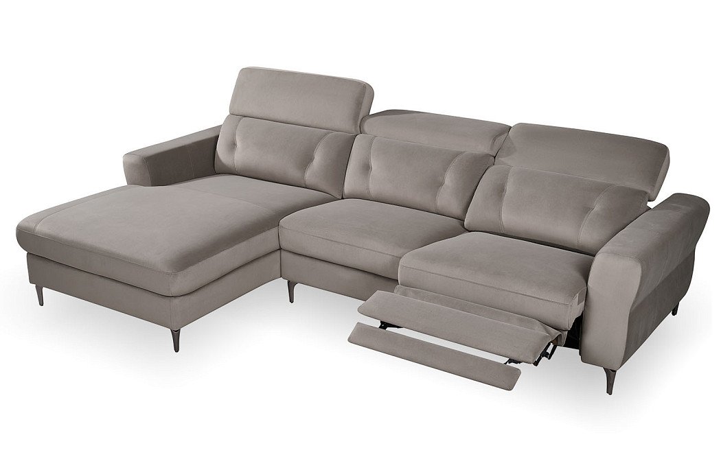 Диван-реклайнер Adeline угловой (левый), серо-коричневый - фото 6