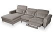Диван-реклайнер Adeline угловой (левый), серо-коричневый
