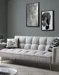 Диван-кровать Madrid, светло-серый/золотые ножки