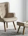 Кресло и оттоманка Hygge, бежевый/орех