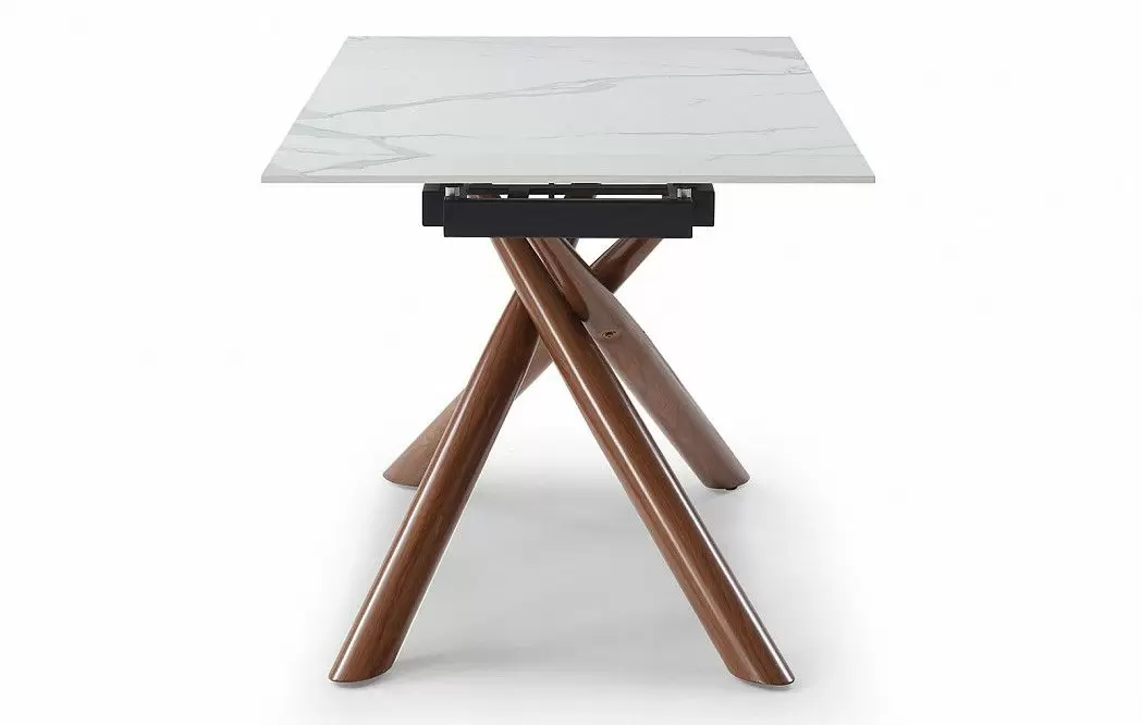 Стол раскладной Ravenna 140-180, белая керамика/орех - фото 12