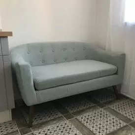 Диван Florence 2-х местный, темно-серый/цветные пуговицы