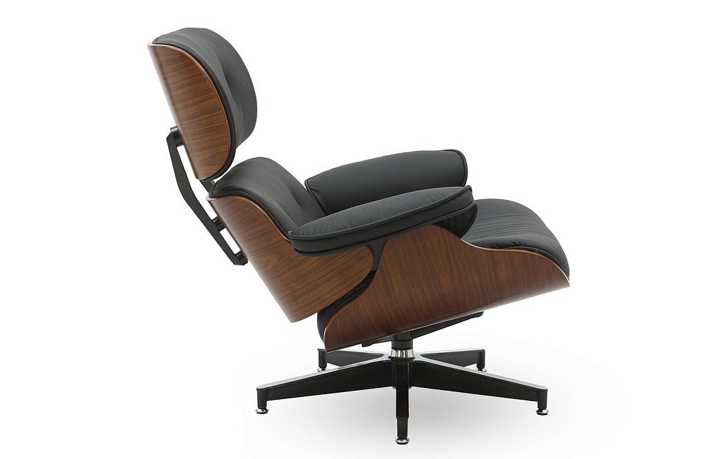 Комплект кресло и оттоманка Eames Lounge, черный/орех - фото 8