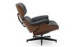 Комплект кресло и оттоманка Eames Lounge, черный/орех
