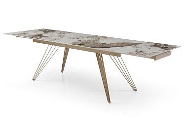 Стол раскладной Parma 160-240, светлая керамика/шампань