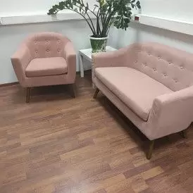 Диван Florence 2-х местный, темно-серый/цветные пуговицы