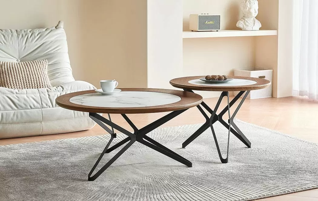 Стол журнальный Nicole (80), орех/керамика - фото 2