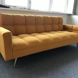 Диван-кровать Madrid, желтый/золотые ножки