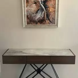 Консоль Cross, орех/светлая керамика