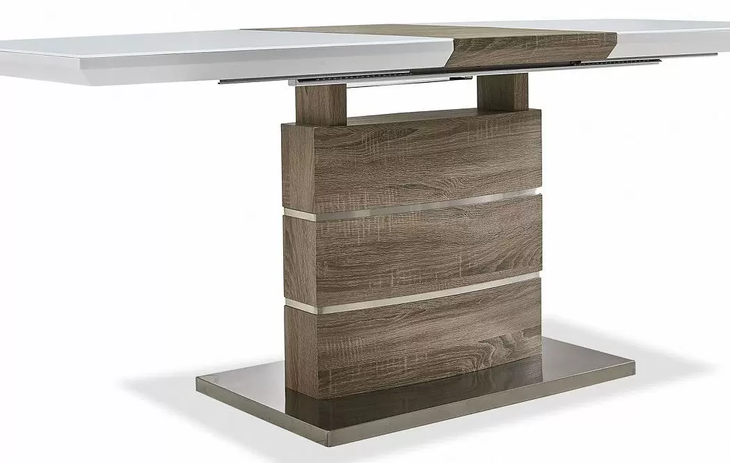 Стол раскладной Arioso Glass (140), белый/дуб - фото 14