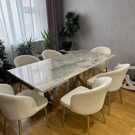 Стул Ornella, белый тедди/шампань