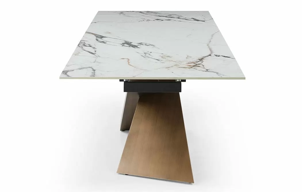 Стол раскладной Savoy Bronze 180-240, белая керамика/бронза - фото 14