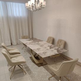 Стол раскладной Victoria Bvlgari White 160-240, керамика